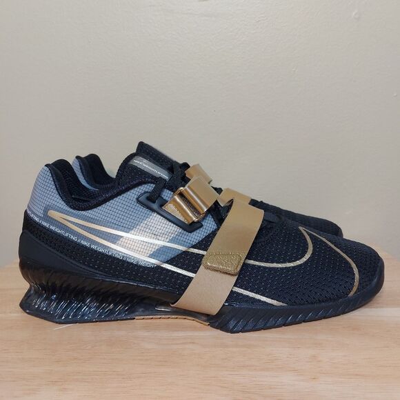 Nike Romaleos 4 Weightlifting Squat Shoes Black Gold CD3463-001 Men’s Size 13 - Picture 1 of 7